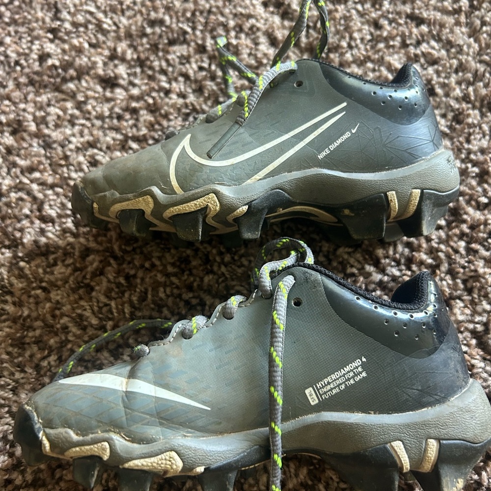 Nike Hyperdiamond Black and Gray Cleats